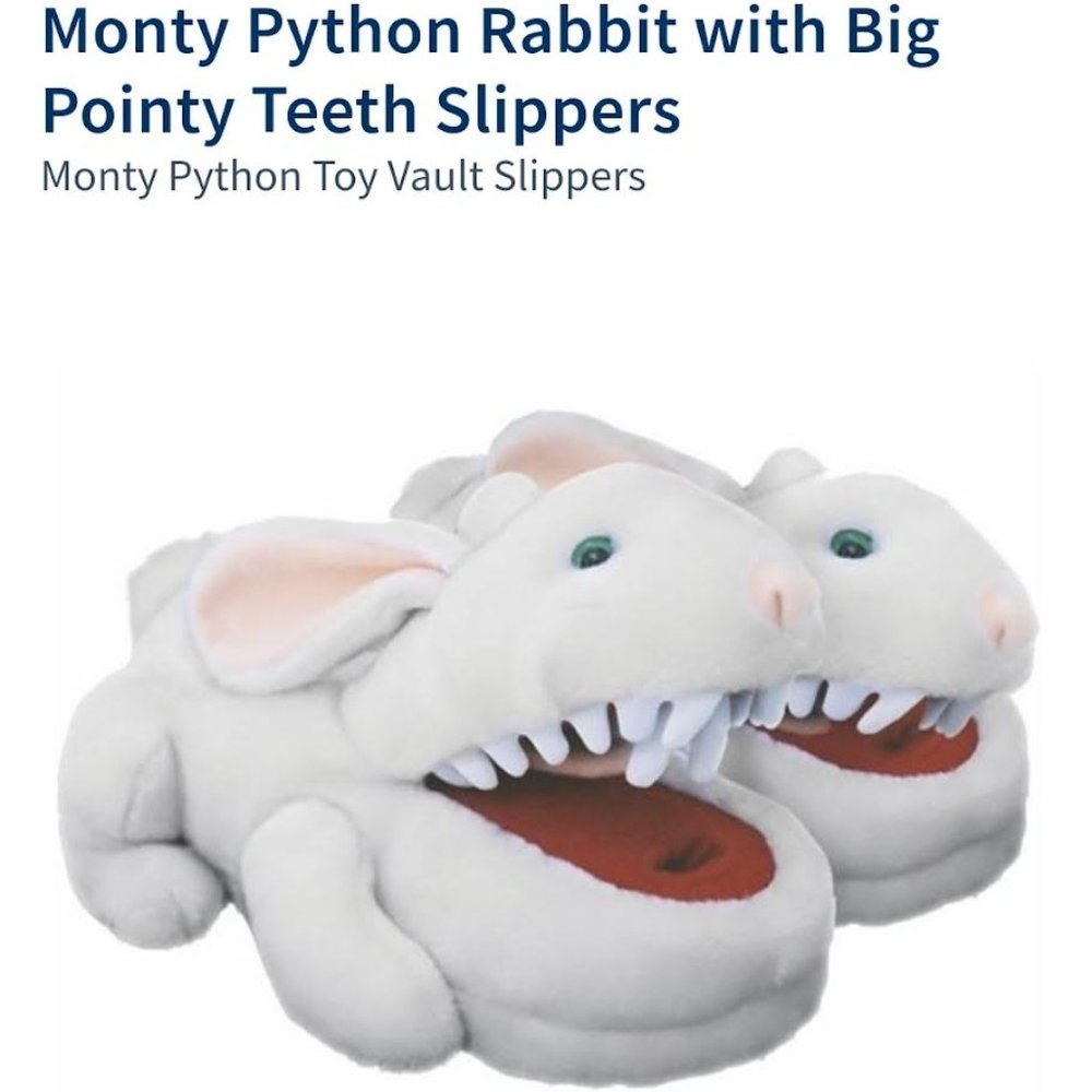 Monty Python Rabbit with Big Pointy Teeth Slippers